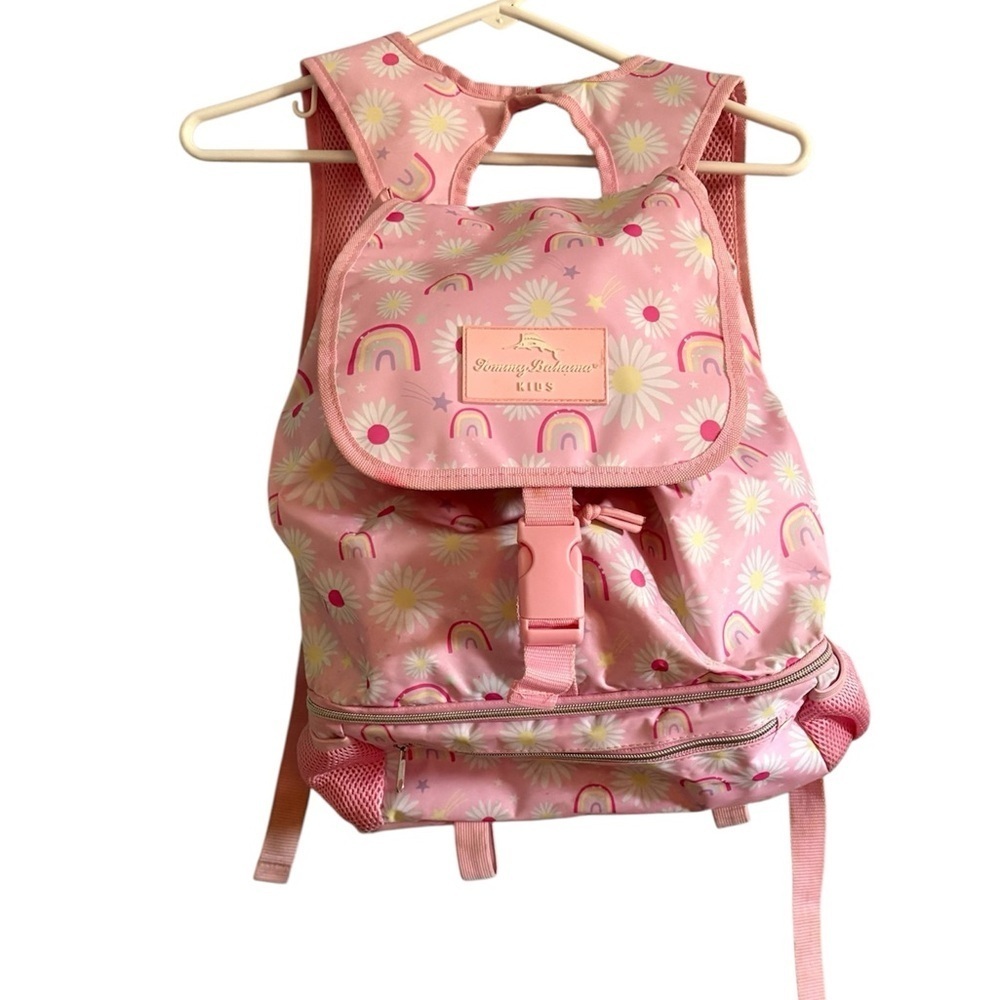Pink Daisy and Rainbow Kids Backpack - Picture 1 of 8